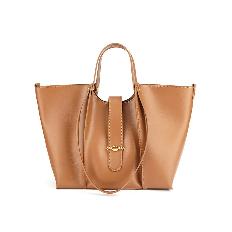 Premium Leather Tote Bag with Large Capacity for Women