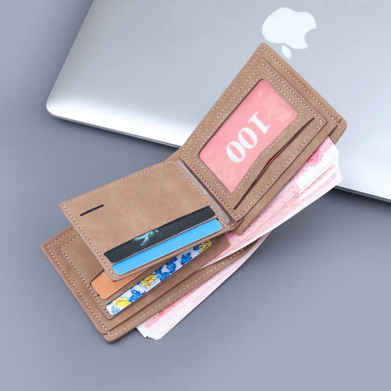 Compact Leather Bi - Fold Wallet for Men