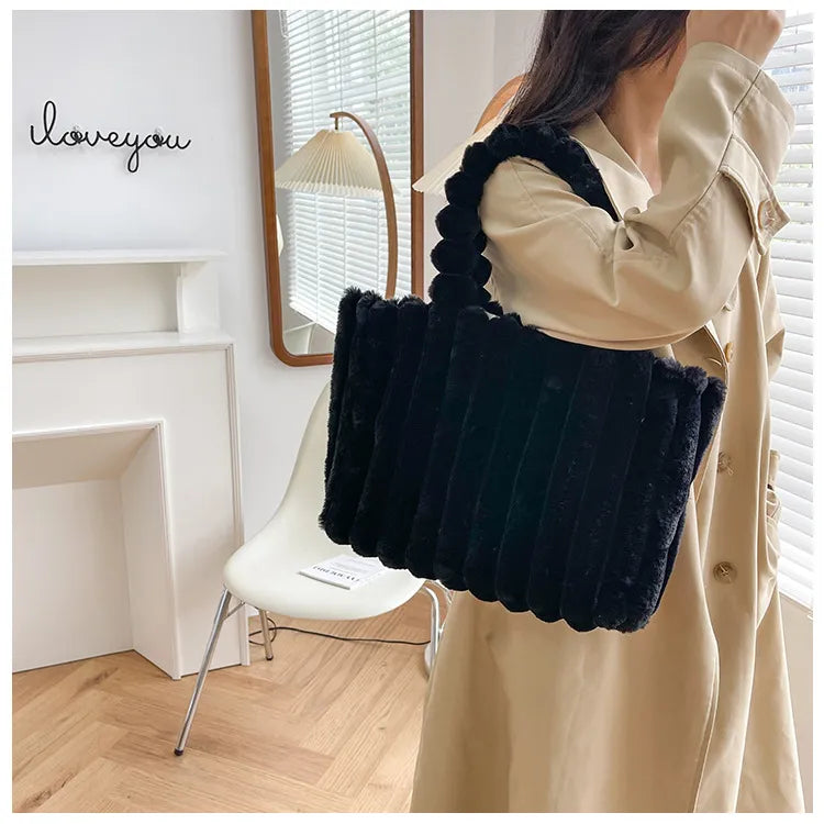 Trendy Plush Shoulder Bag