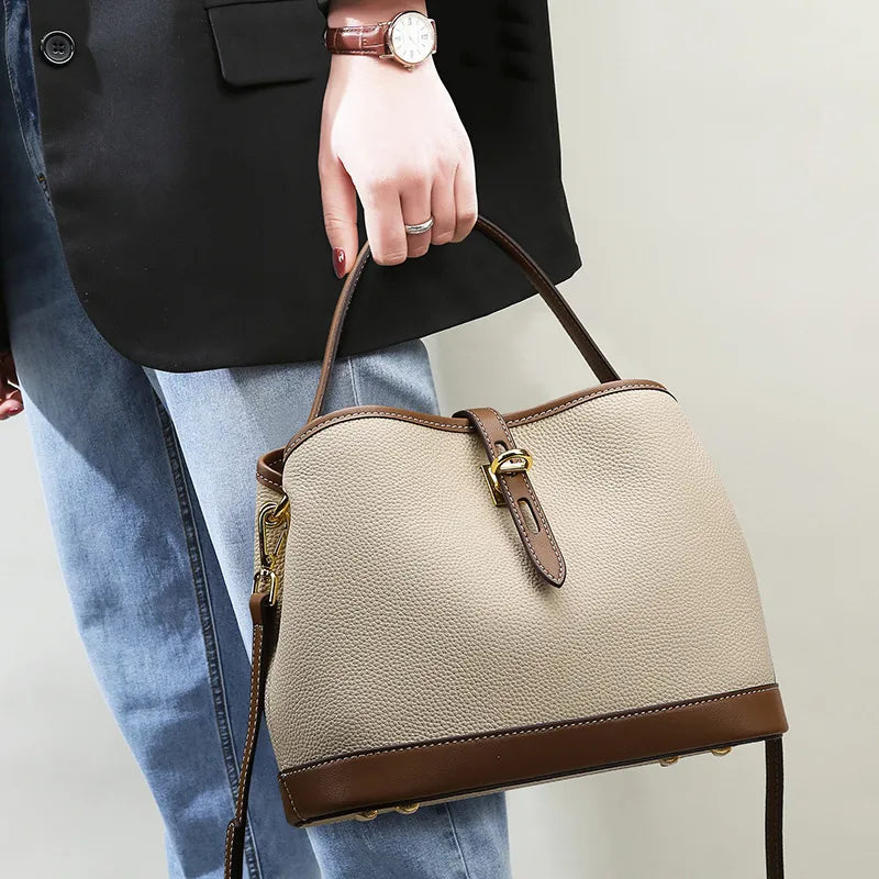 Chic Contrasting Colour Shoulder Bag