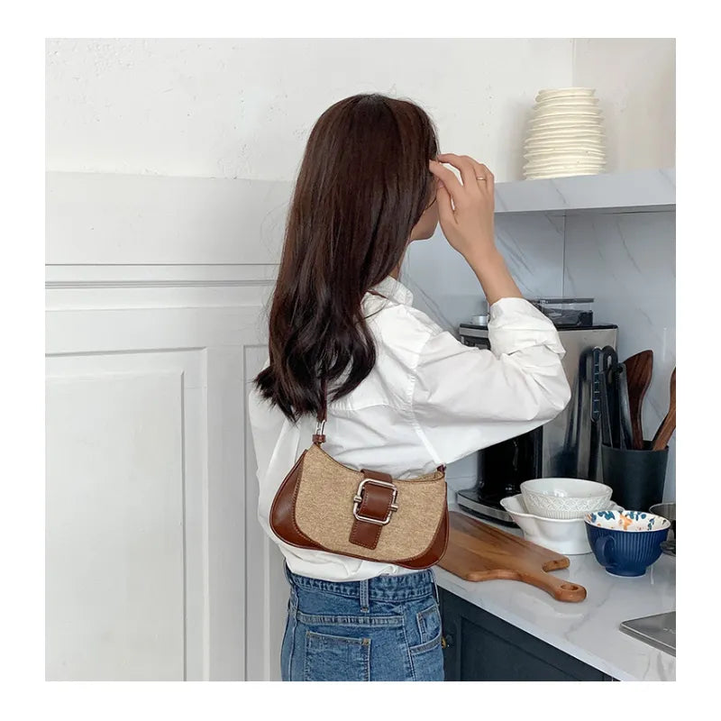 Chic Leather Underarm Bag