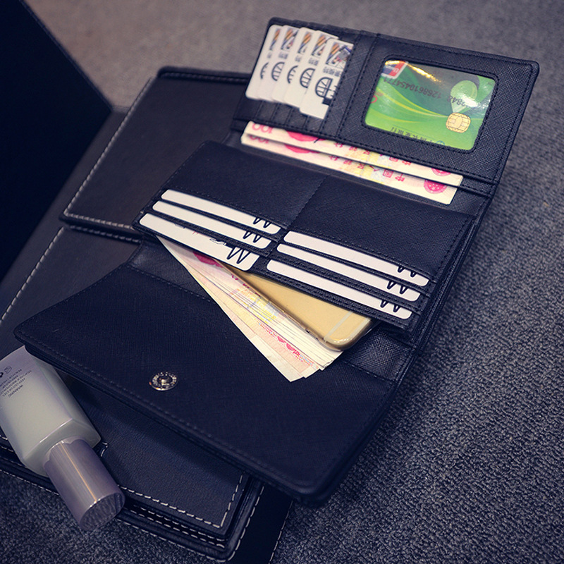 Women 's Wallet with Studs and Tri - Fold Design