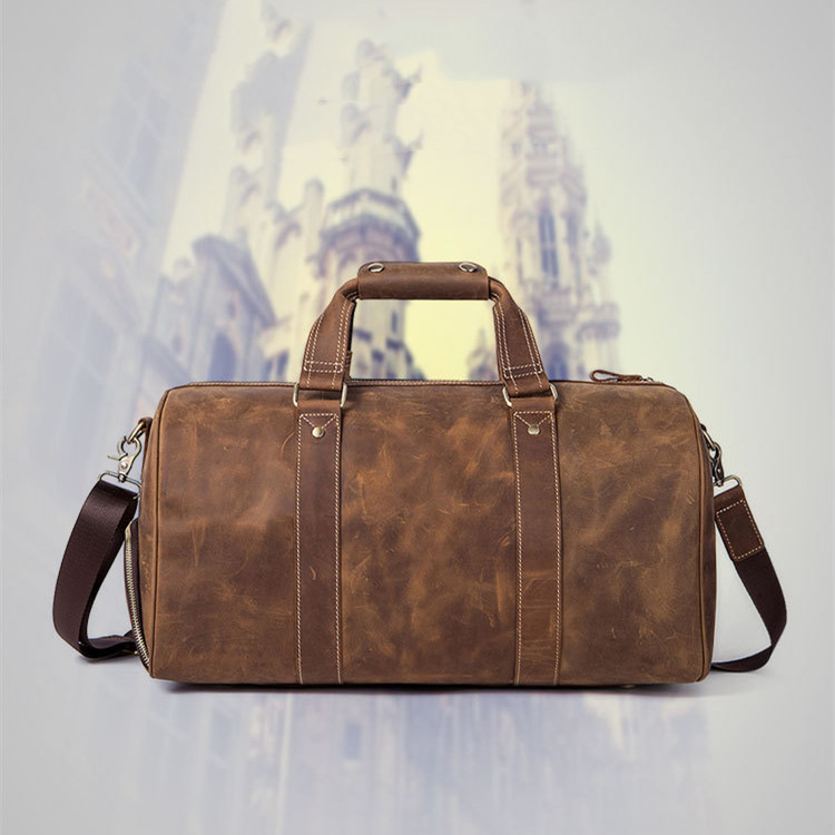 Rugged Retro Leather Travel Bag for Men