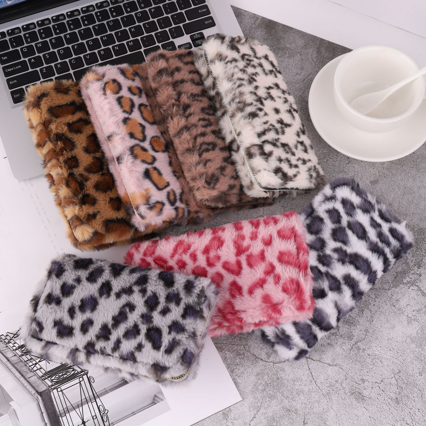 Cosy Coin Purse with a Leopard Look