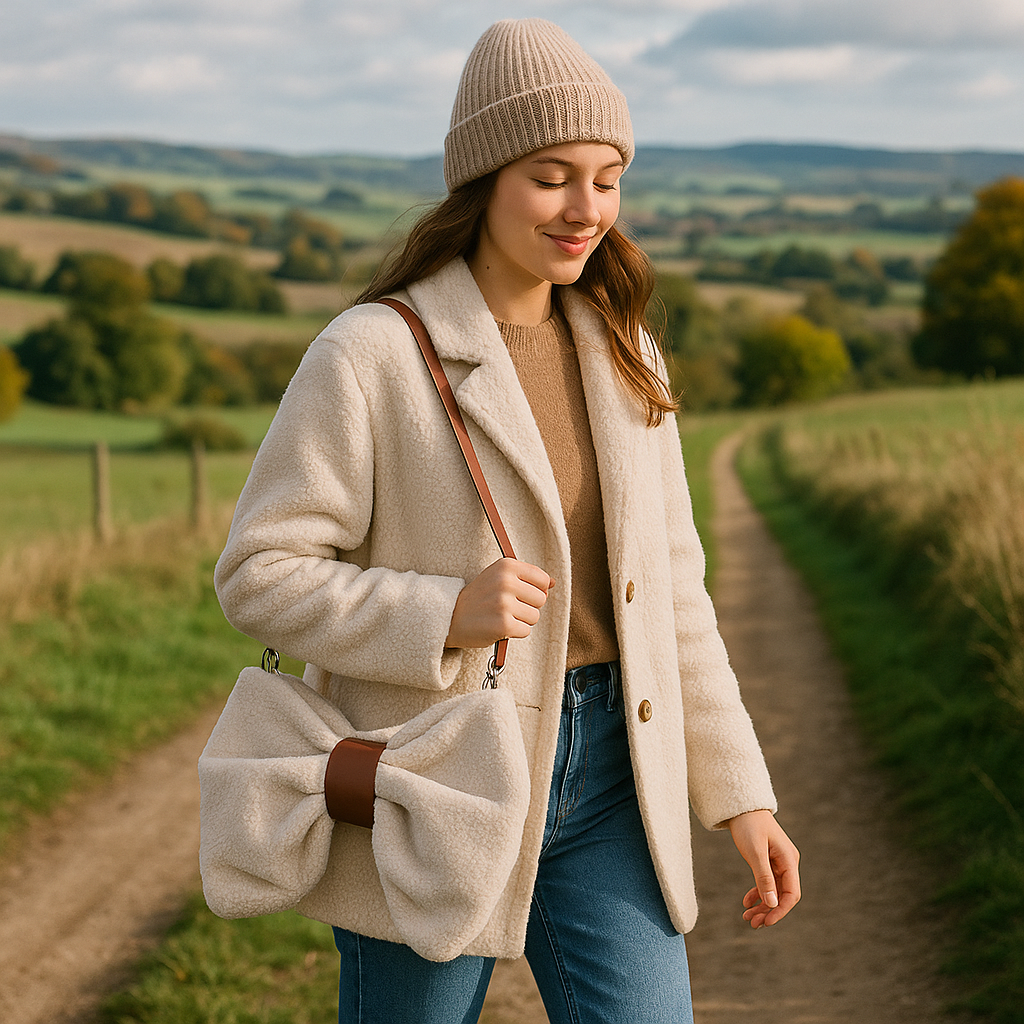 Trendy Bow Canvas Shoulder Bag