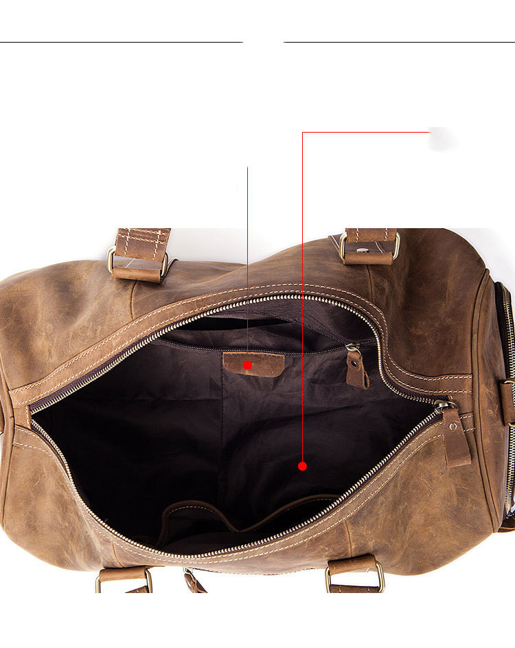 Rugged Retro Leather Travel Bag for Men