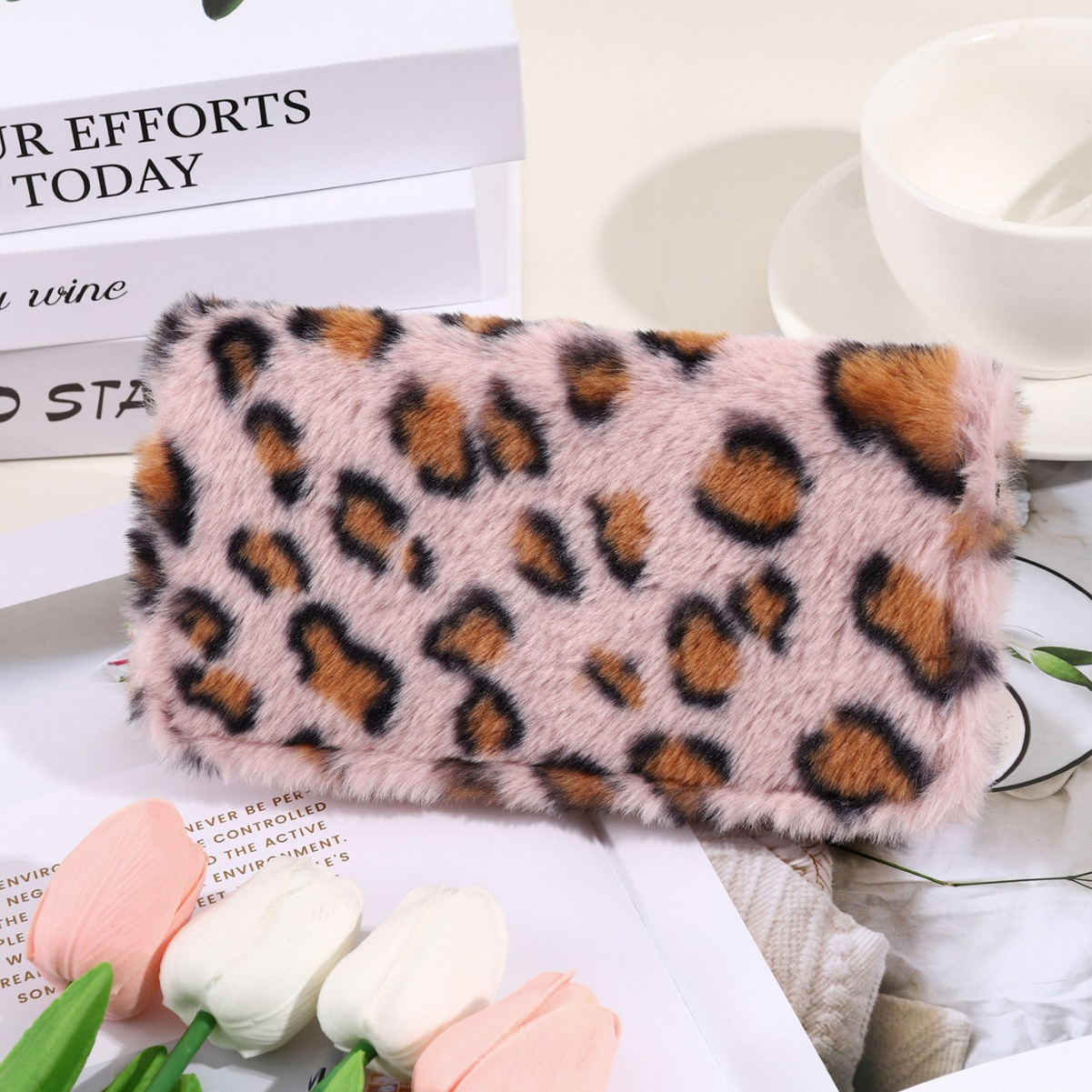 Cosy Coin Purse with a Leopard Look