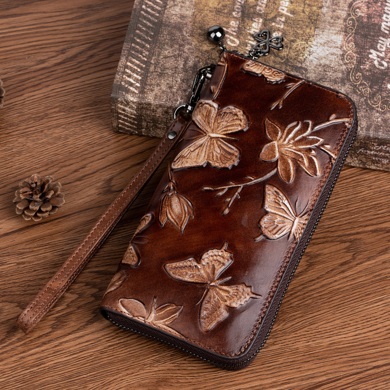 Vintage Leather Clutch for Women