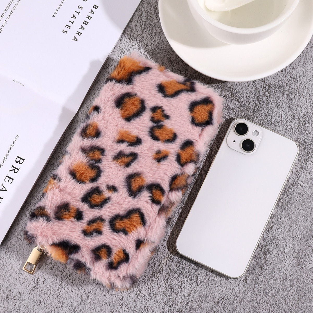Cosy Coin Purse with a Leopard Look
