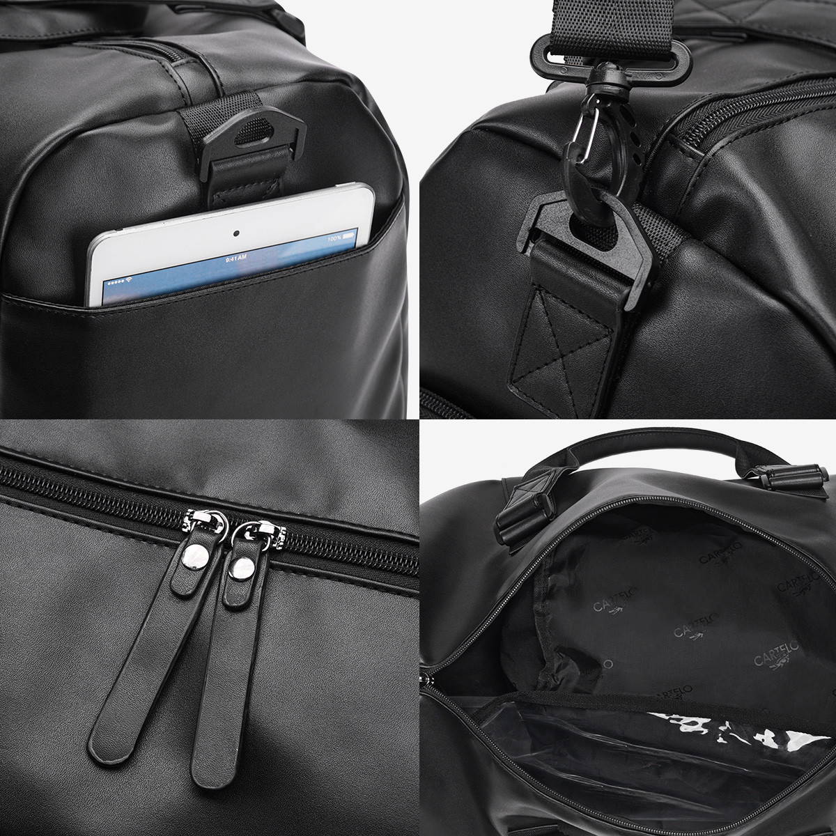 Rugged Pu Leather Travel Bag for Short Trips