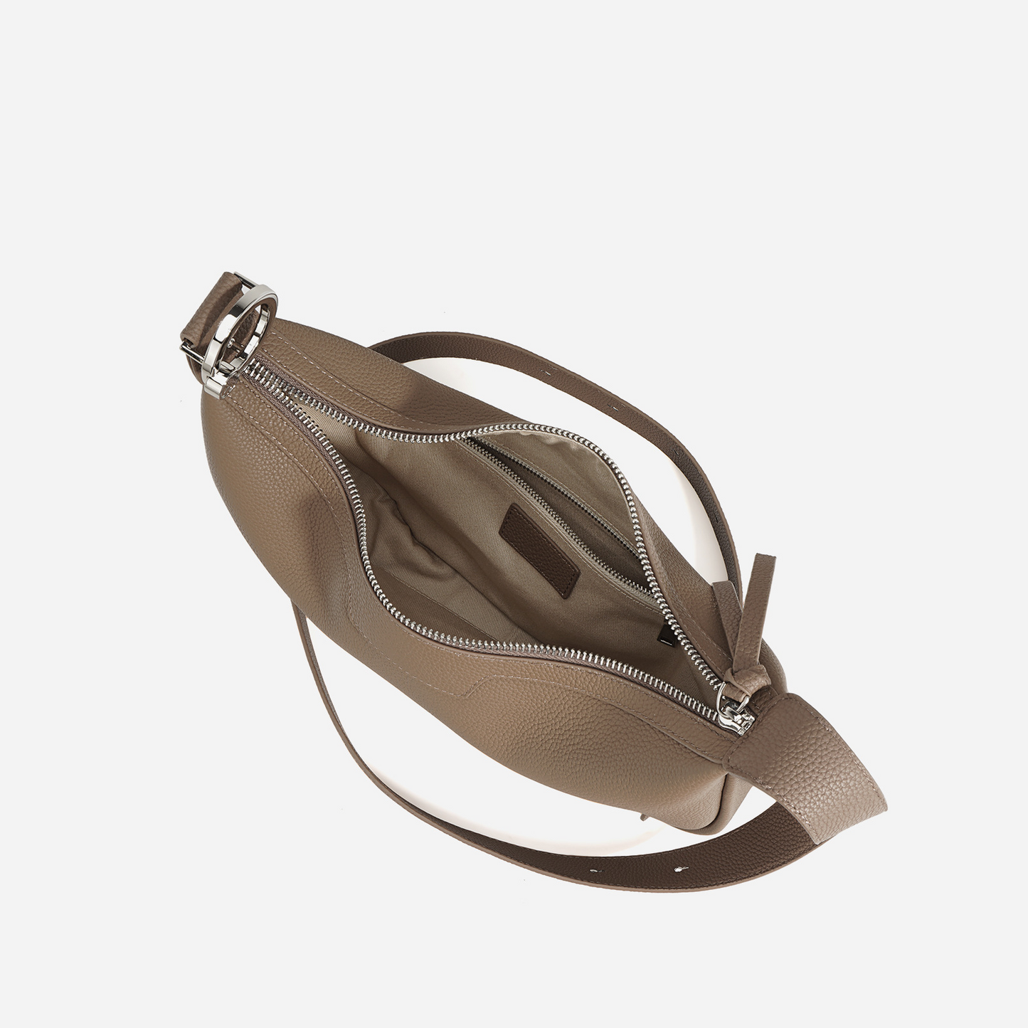 Elegant Leather Shoulder Bag in Hobo Style