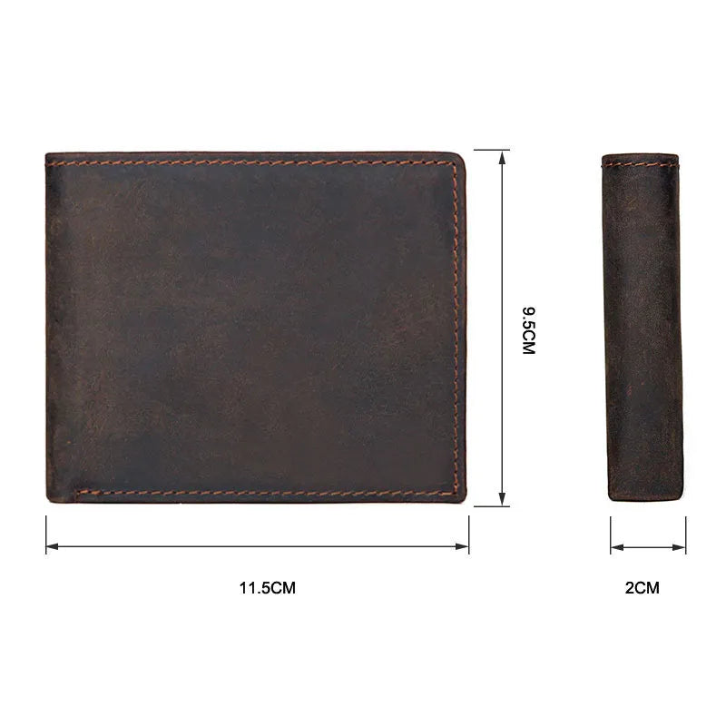 Classic Leather Wallet with Multifunctional Compartments