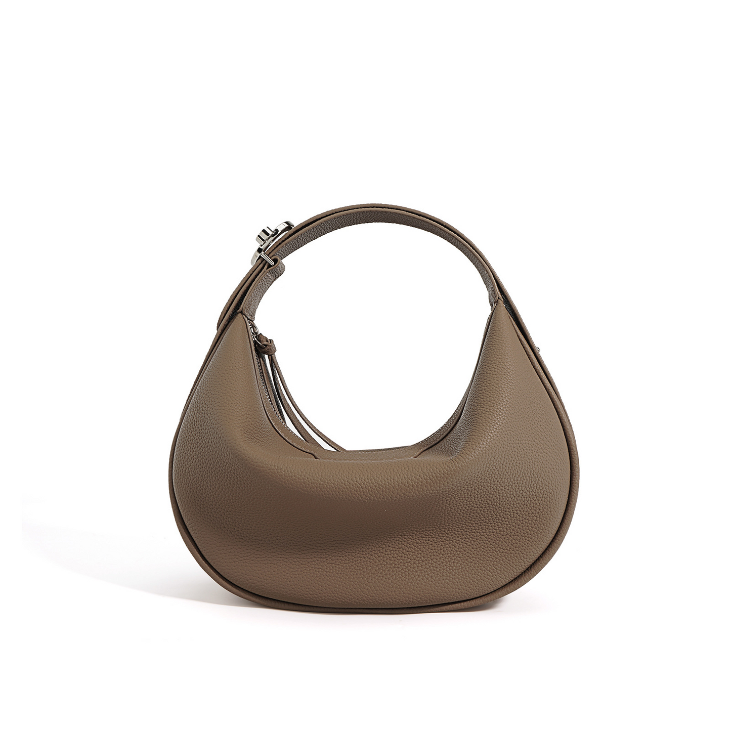 Elegant Leather Shoulder Bag in Hobo Style