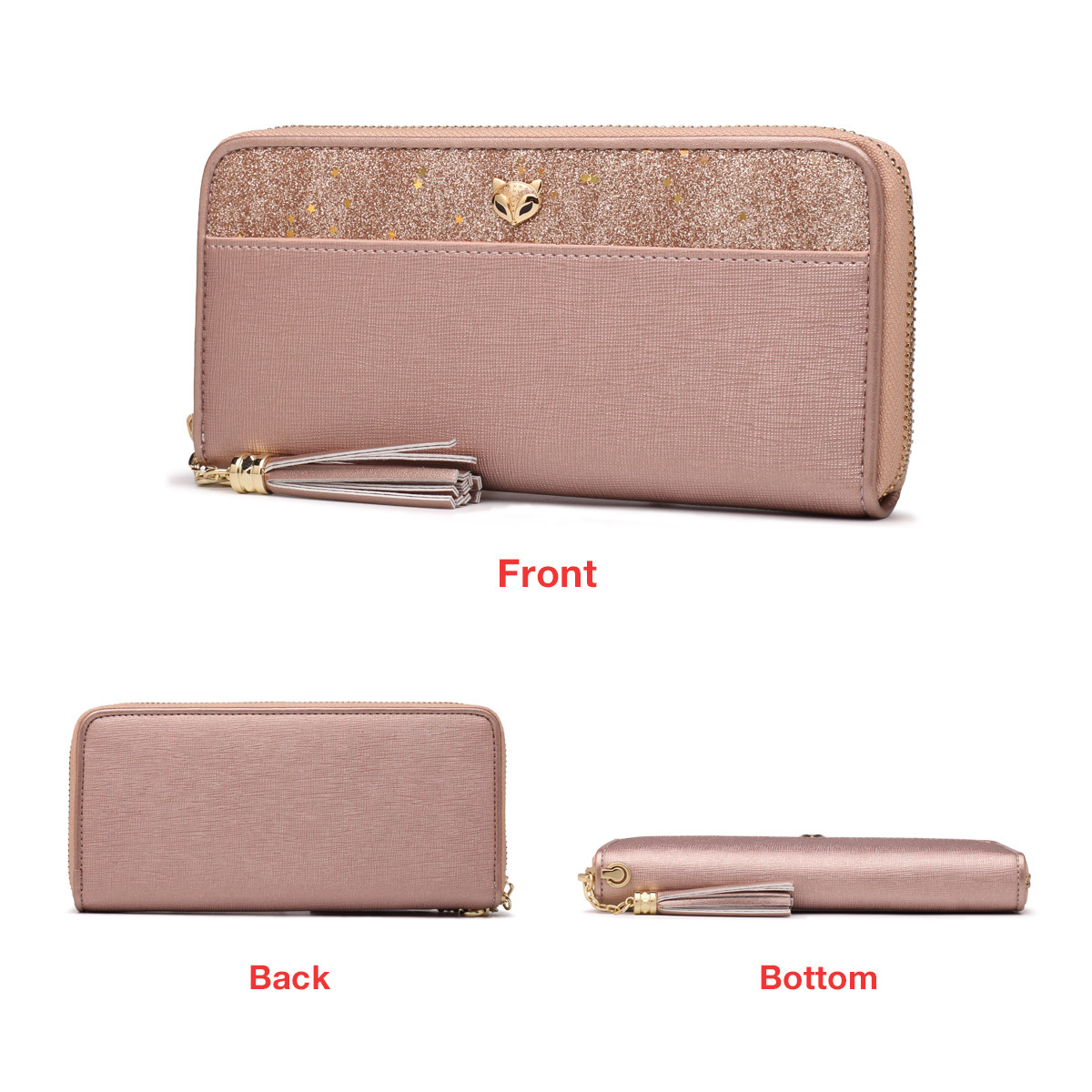 Elegant Two - Layer Leather Wallet for Women