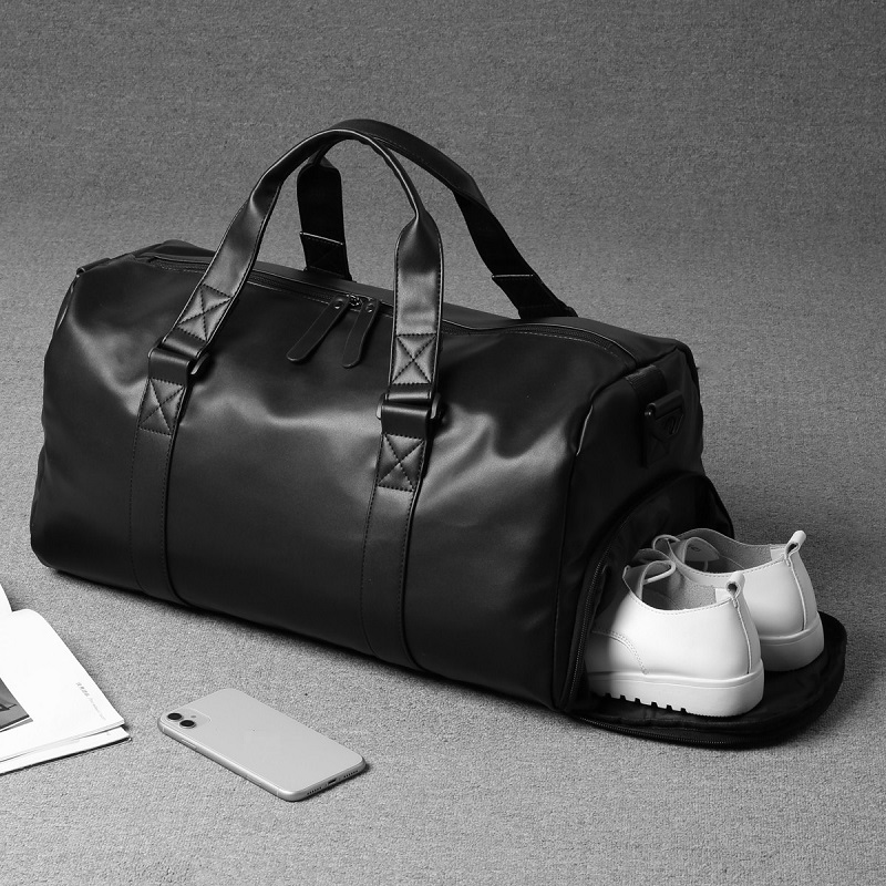 Rugged Pu Leather Travel Bag for Short Trips