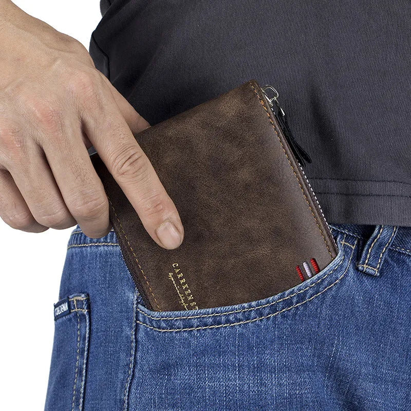 Compact Tri - Fold Wallet for Men