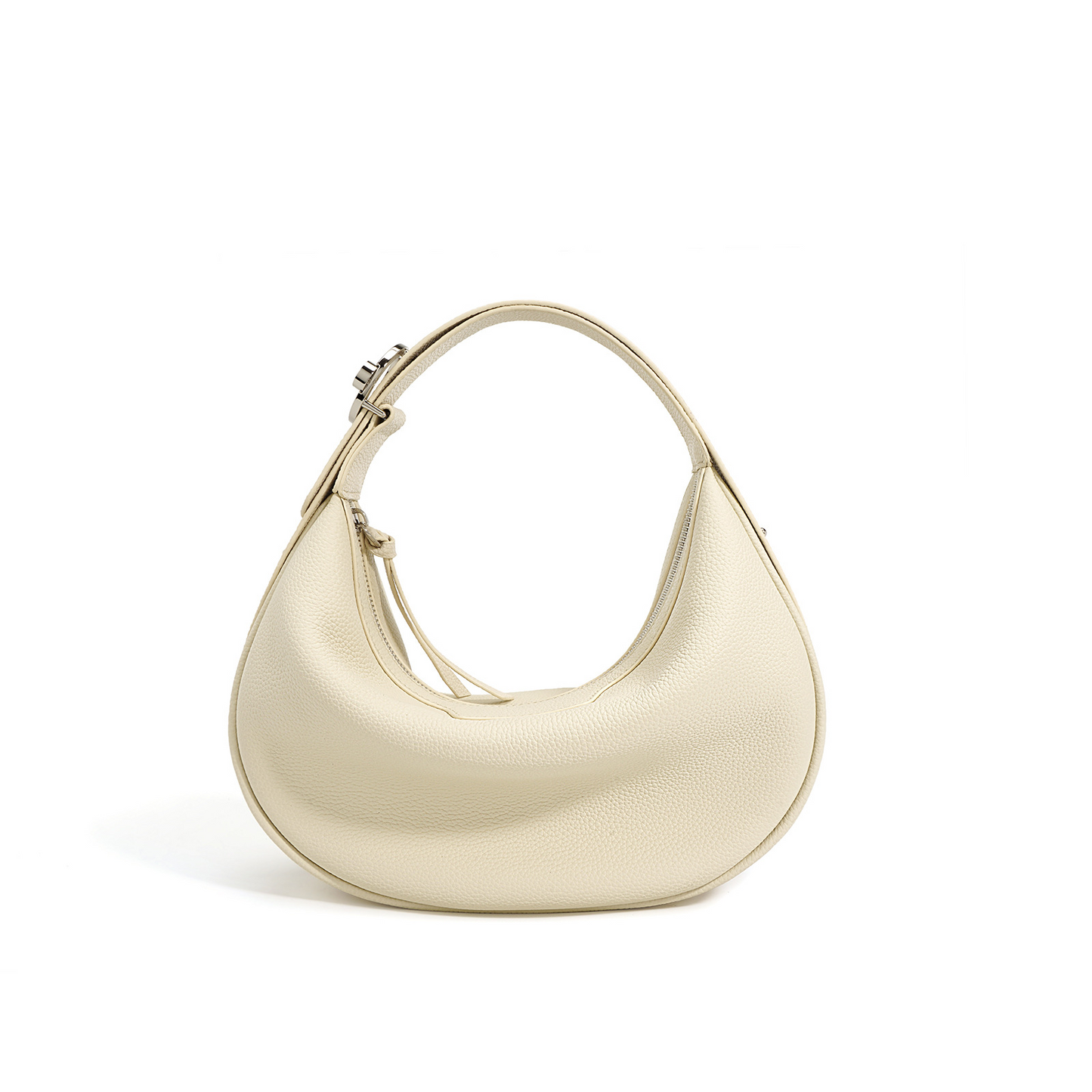 Elegant Leather Shoulder Bag in Hobo Style