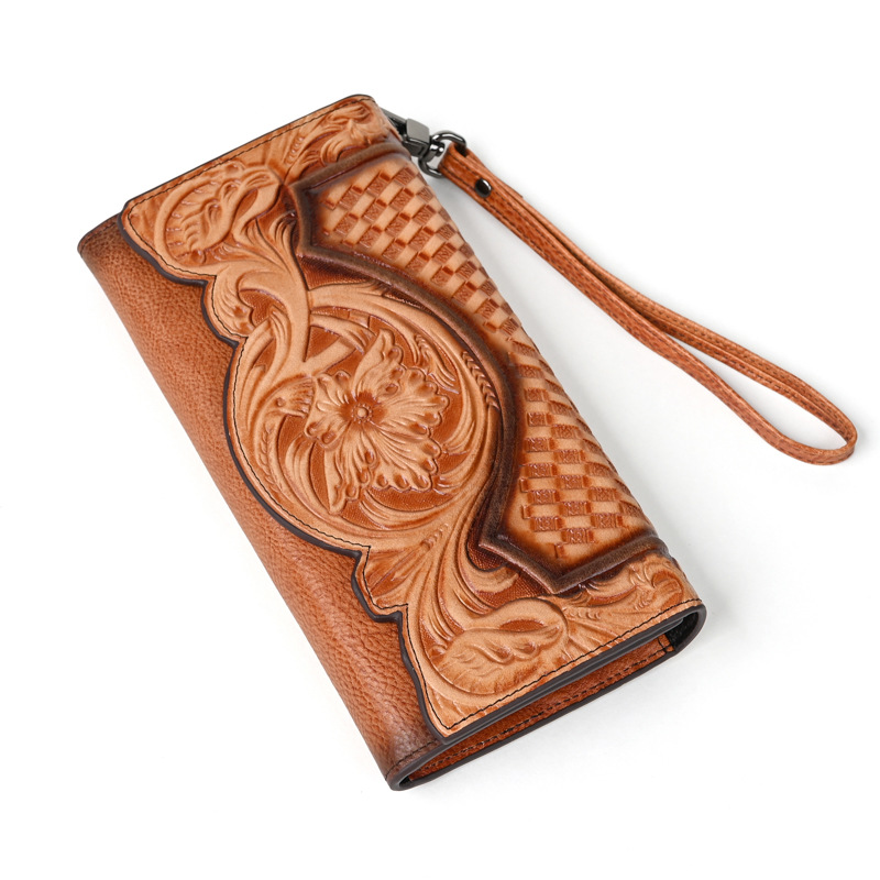 Elegant Leather Wallet for Women with Embossing