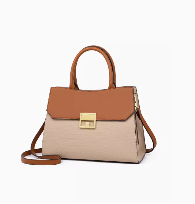 Elegantly Shaped Handbag in Crocodile Pattern