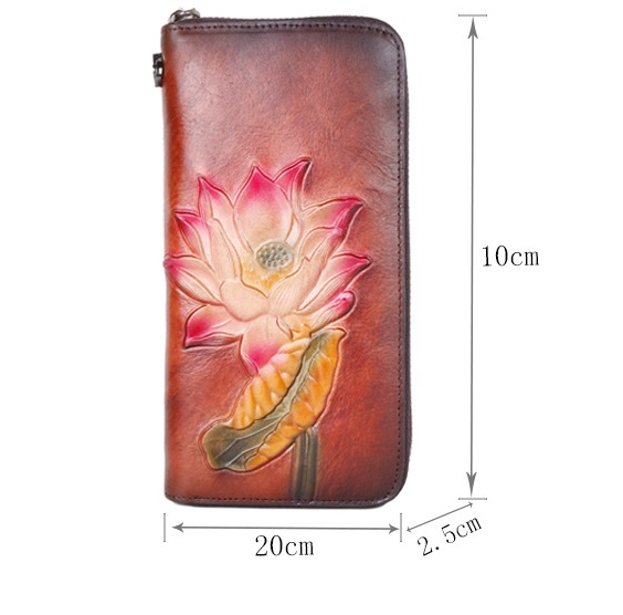 Retro Floral Embossed Wallet for Women - Large Capacity with Card Slots