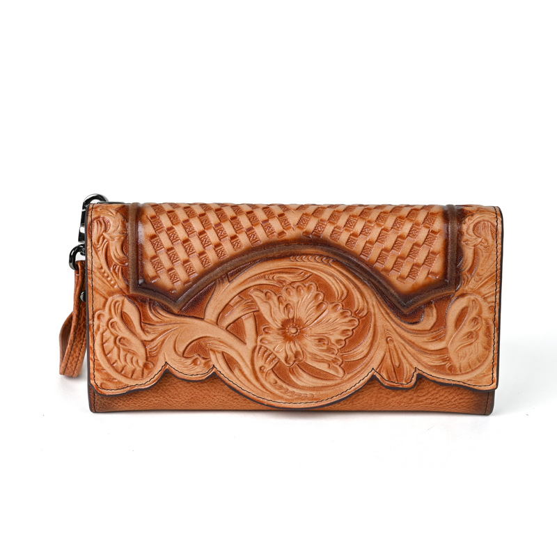 Elegant Leather Wallet for Women with Embossing