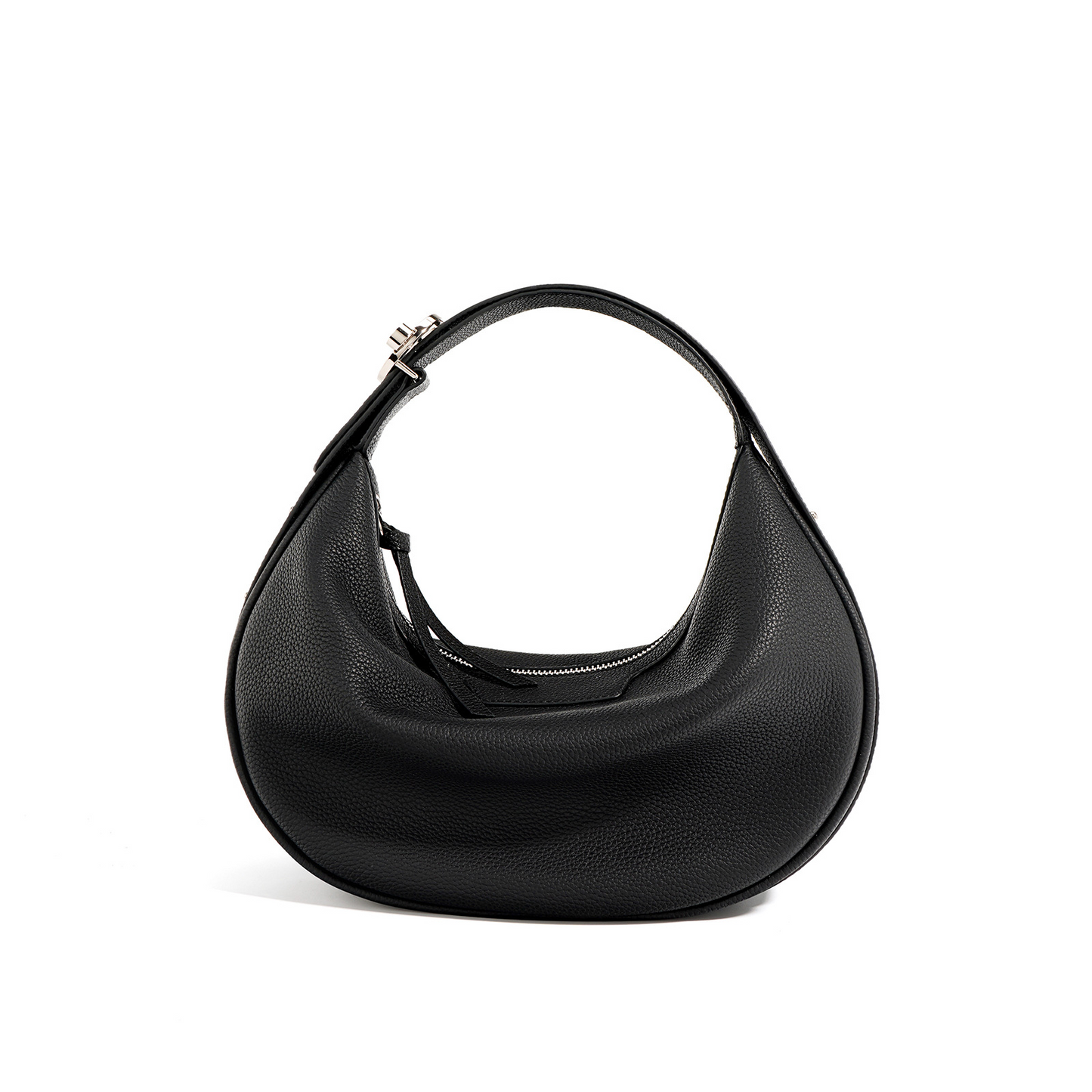 Elegant Leather Shoulder Bag in Hobo Style