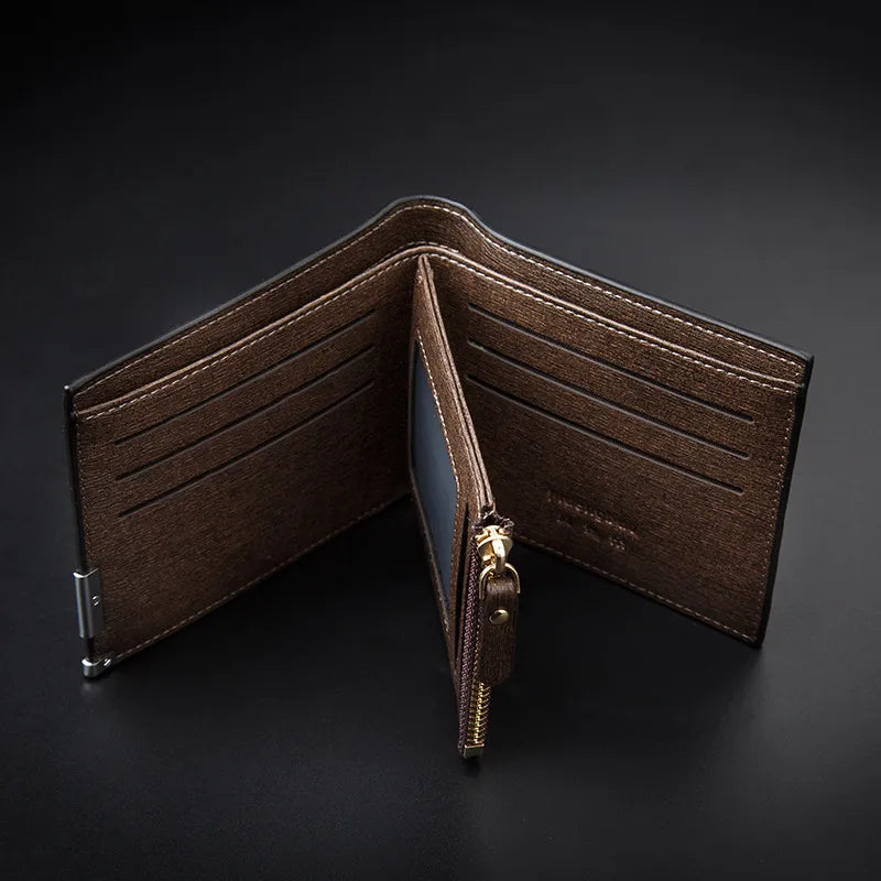 Embossed Leather Business Wallet for Men