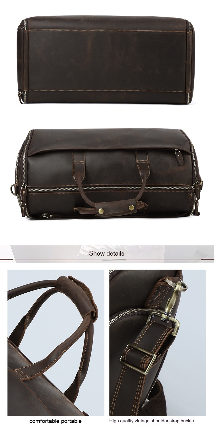 Retro Leather Travel Bag for Men