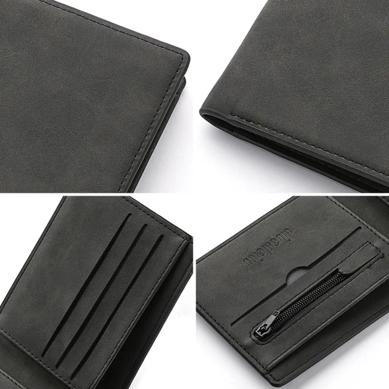 Stylish Bi - Fold Leather Wallet with Multiple Card Compartments