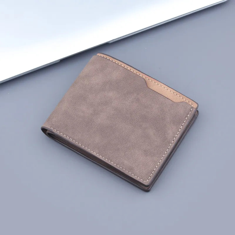 Compact Leather Bi - Fold Wallet for Men