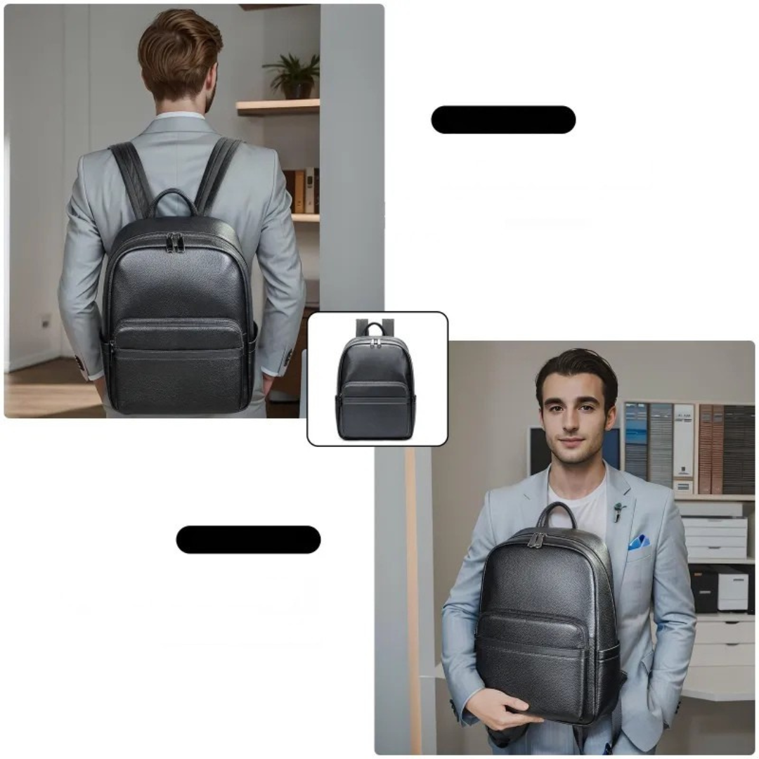Premium Leather Business Backpack