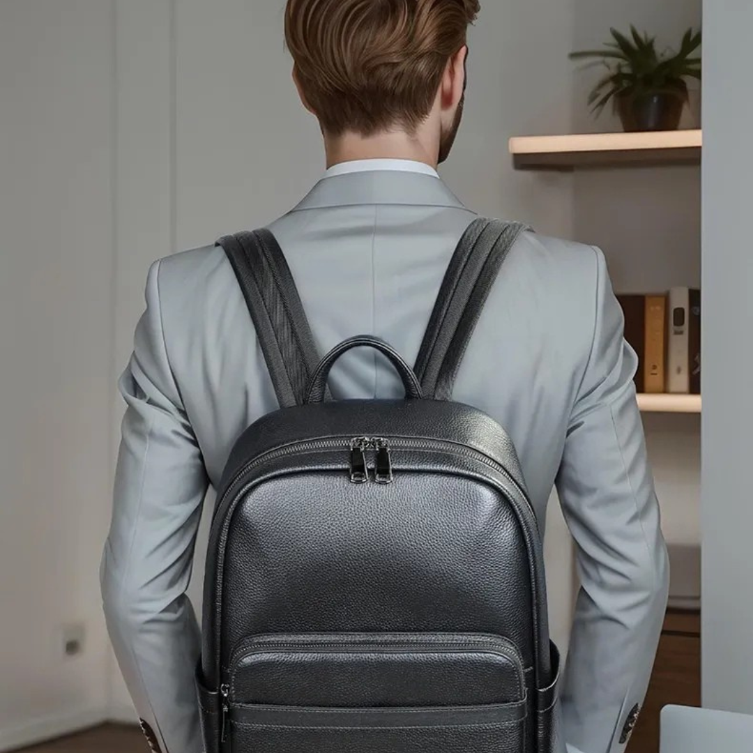Premium Leather Business Backpack