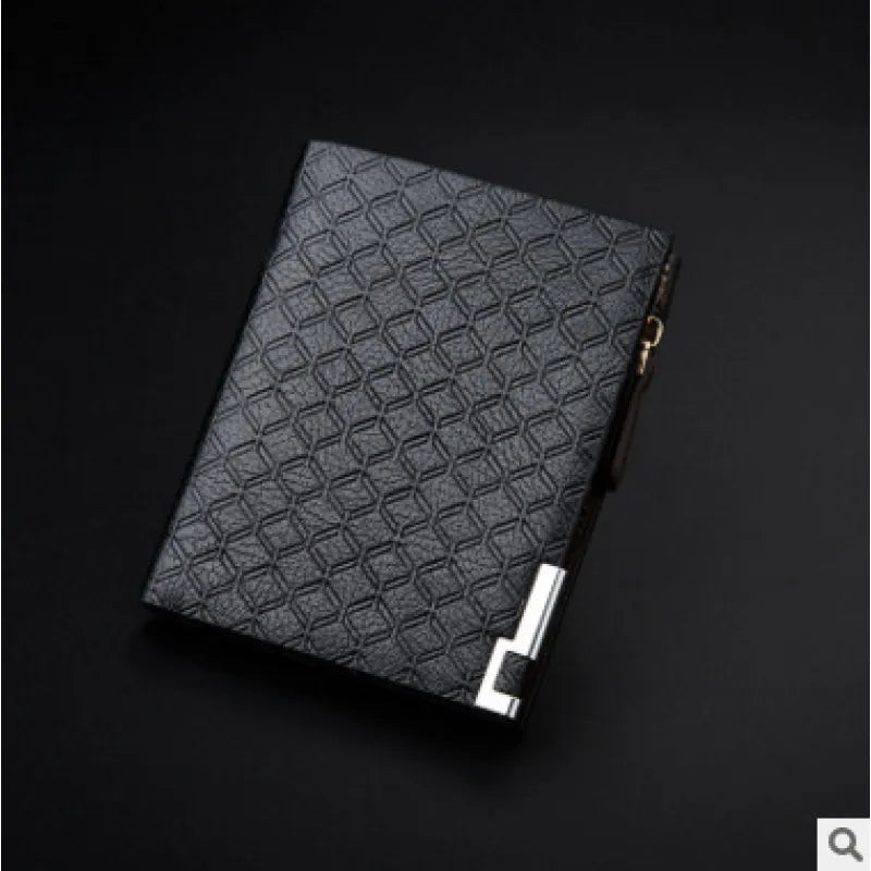 Embossed Leather Business Wallet for Men