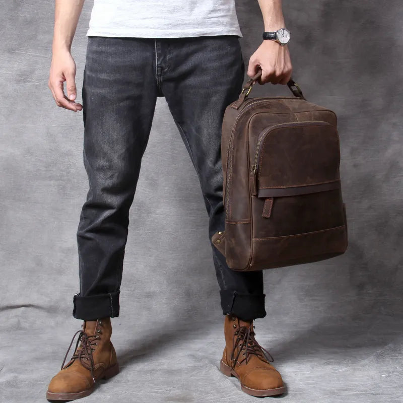 Classic Leather Travel Bag Backpack