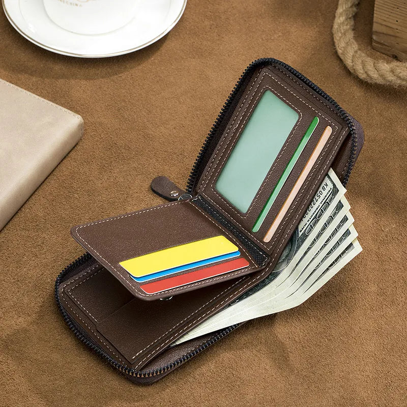 Compact Tri - Fold Wallet for Men