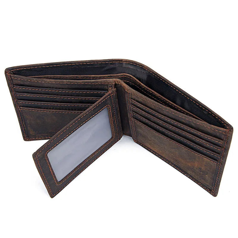 Classic Leather Wallet with Multifunctional Compartments