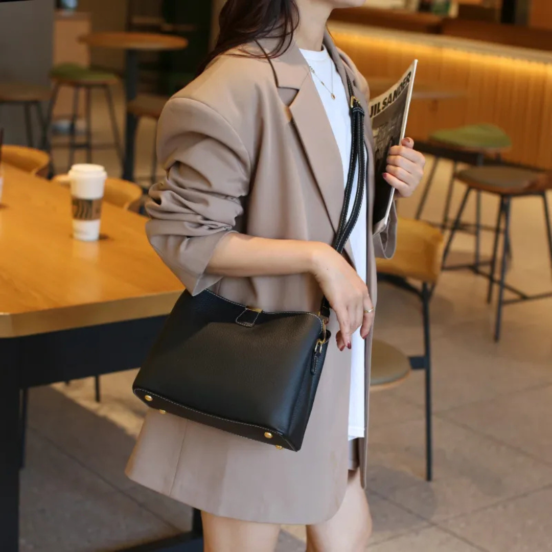Stylish Leather Crossbody Bag with Large Capacity