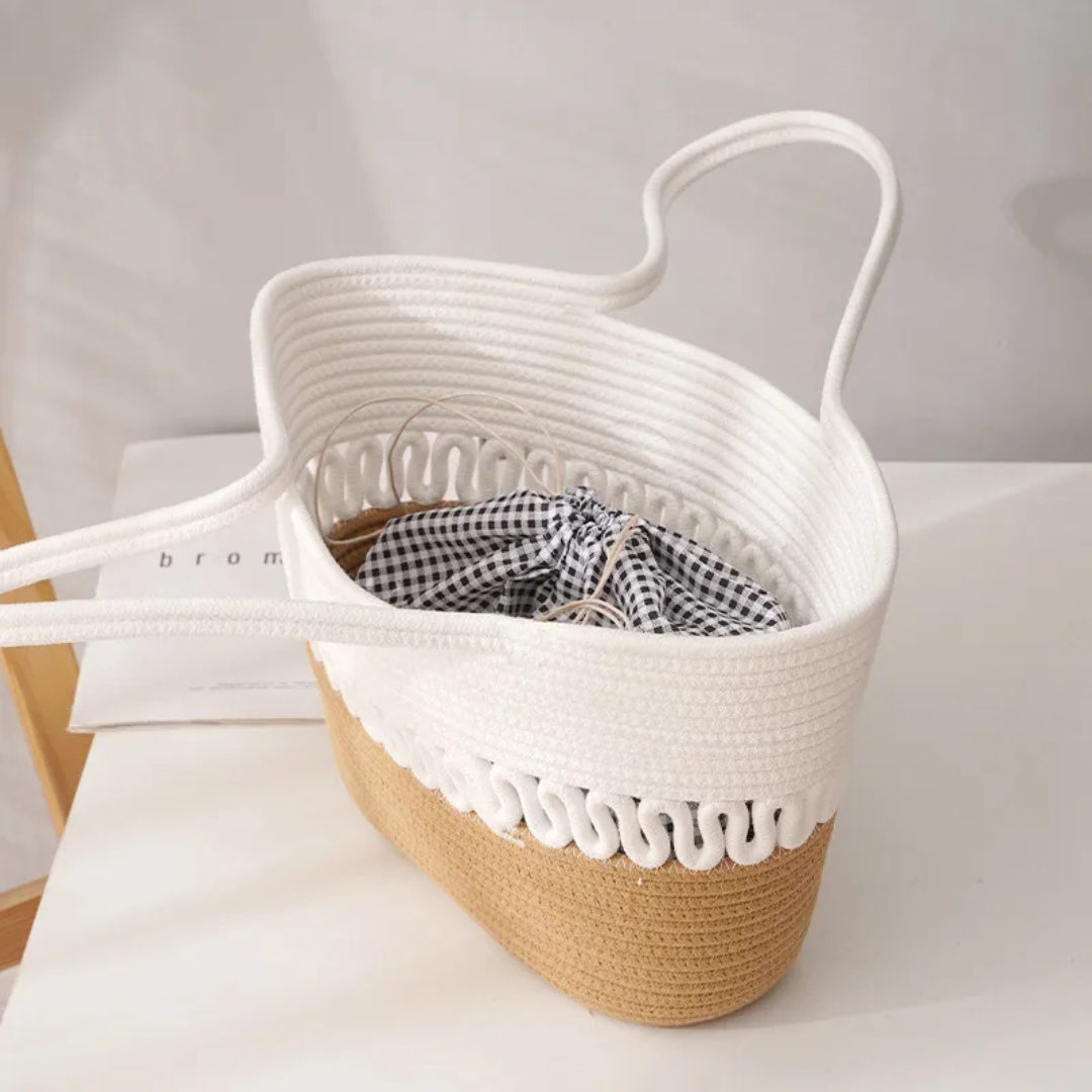 Stylish Woven Shoulder Bag with Large Capacity