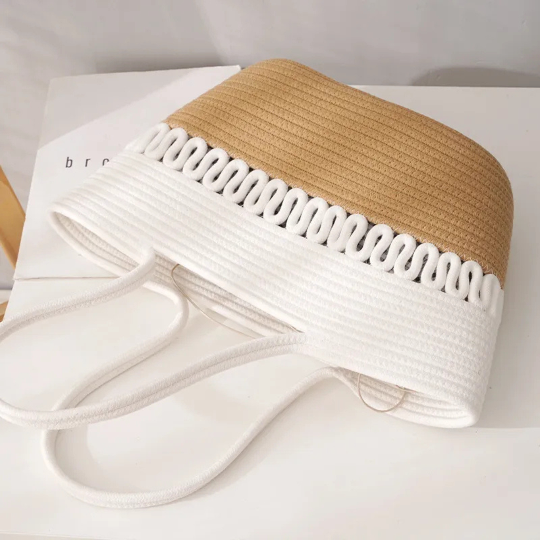 Stylish Woven Shoulder Bag with Large Capacity