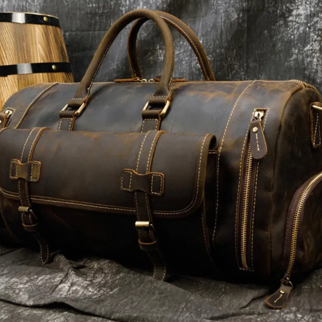 Vintage Leather Travel Bag for Men