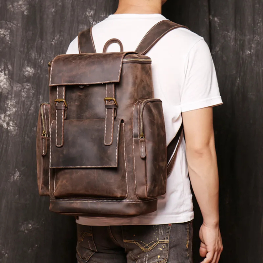 High - Quality Leather Laptop Backpack for Men
