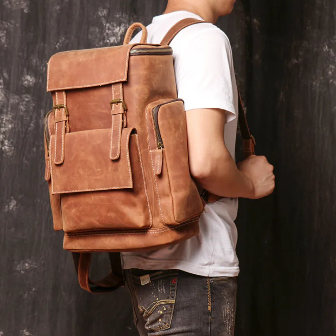 High - Quality Leather Laptop Backpack for Men