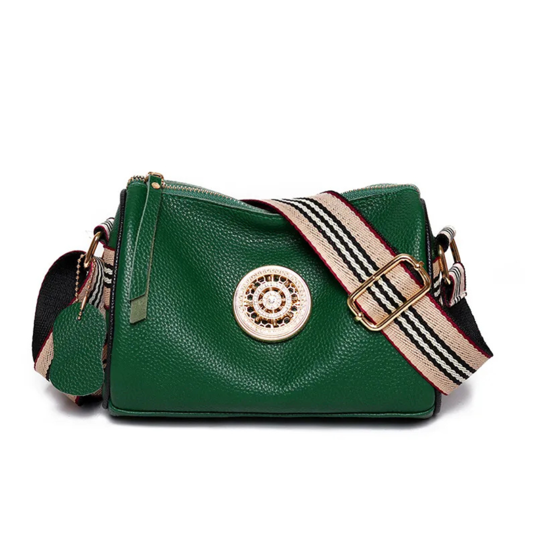 Elegant Shoulder Bag with Wide Leather Shoulder Strap