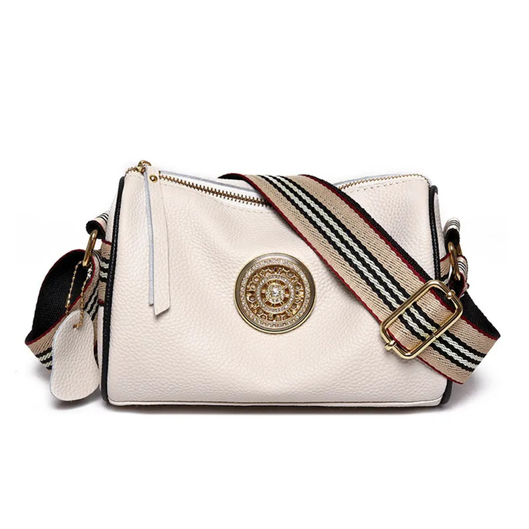Elegant Shoulder Bag with Wide Leather Shoulder Strap
