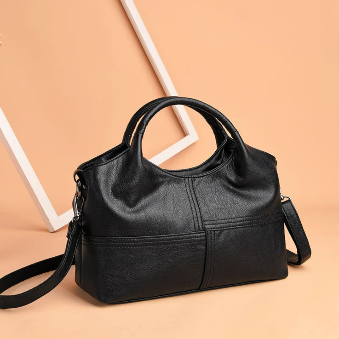Elegant Leather Mum 's Handle Bag