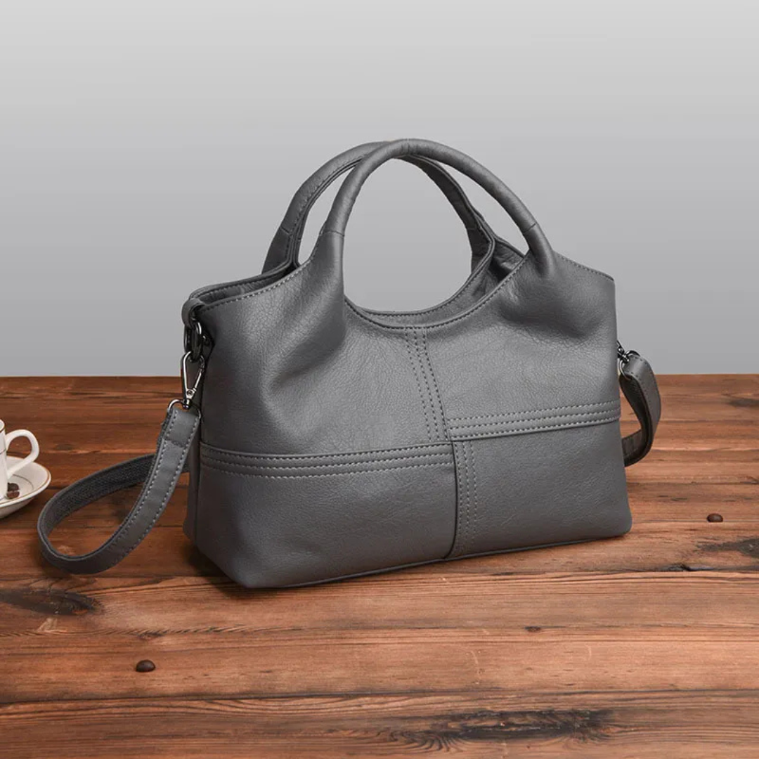 Elegant Leather Mum 's Handle Bag
