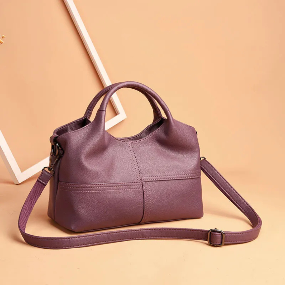 Elegant Leather Mum 's Handle Bag