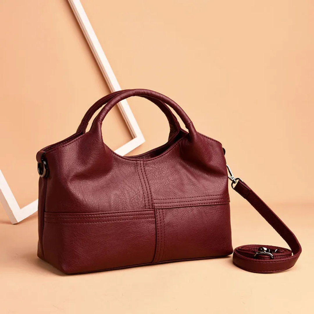Elegant Leather Mum 's Handle Bag