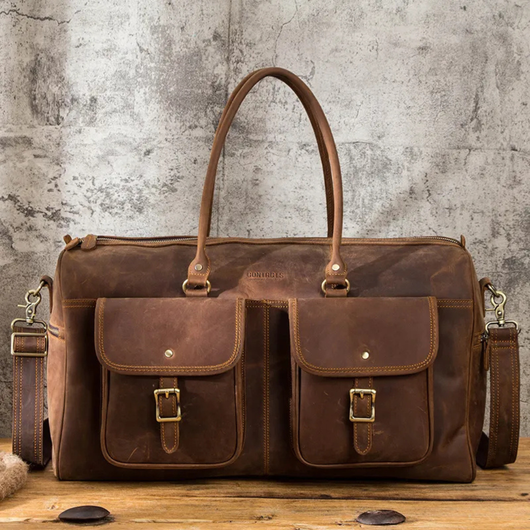 High - Quality Leather Travel Duffel Bag