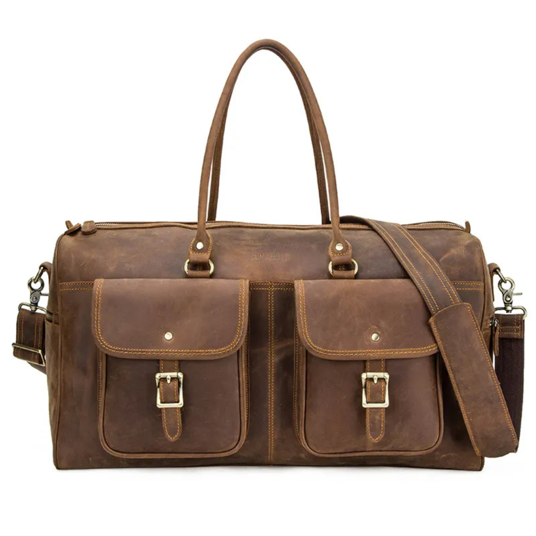 High - Quality Leather Travel Duffel Bag